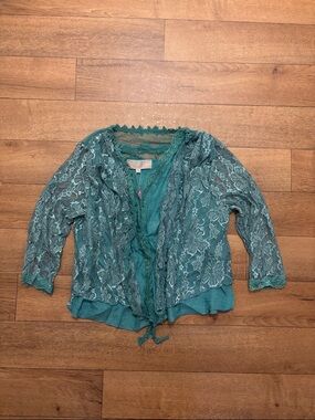 Pretty Angel blouse top lace linen blend button closure Whimsygoth fairycore NEW